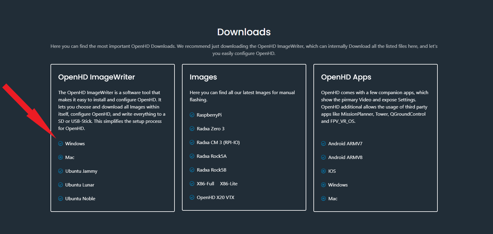 Download OpenHD ImageWriter