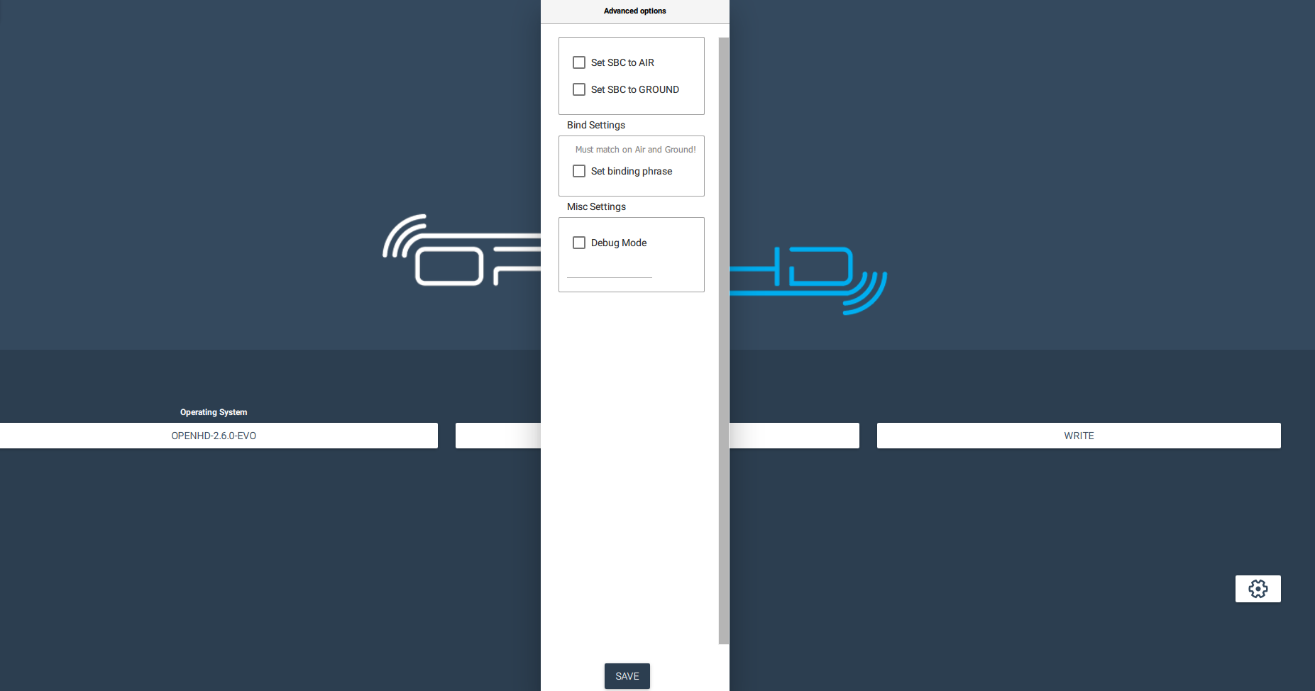 Settings Configuration - Options