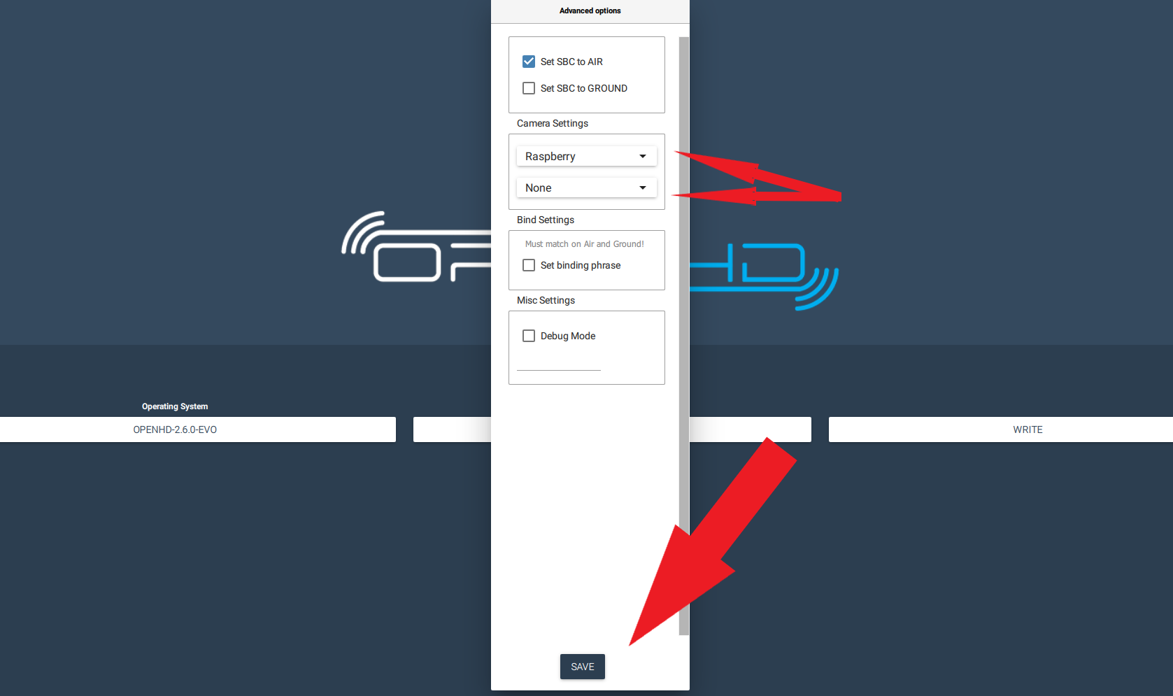 Air Configuration Settings
