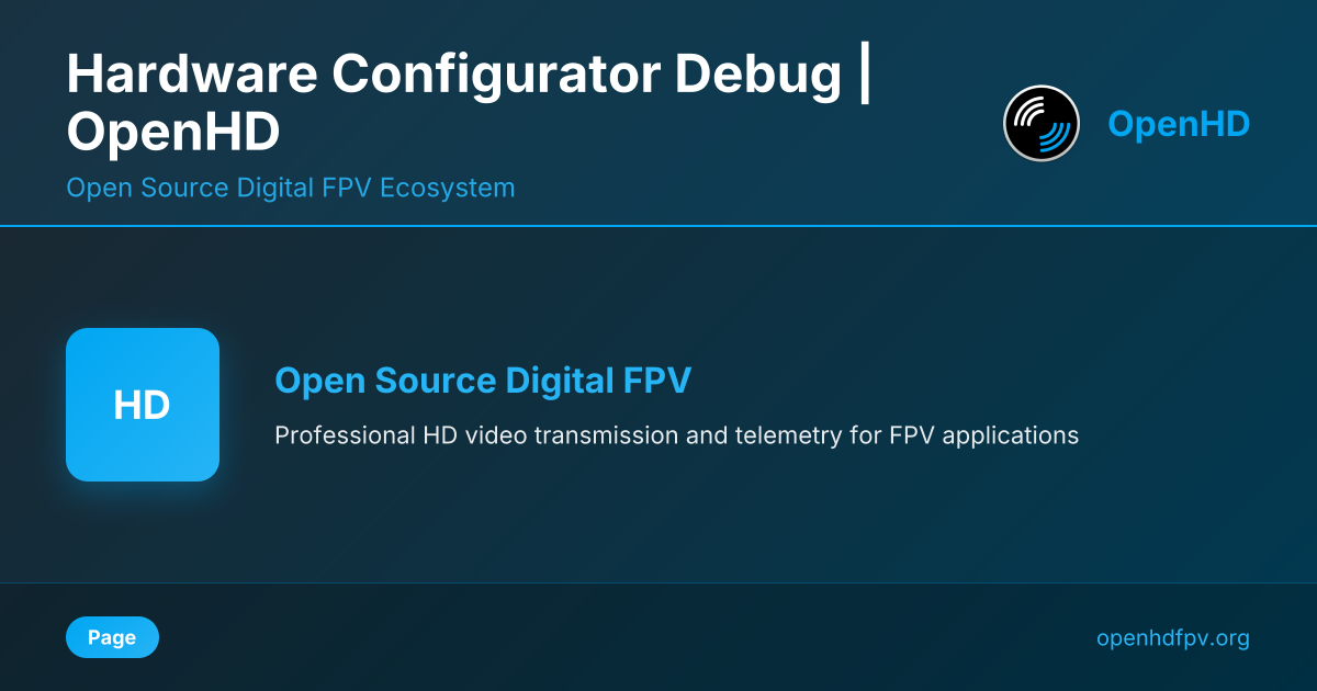 Cas Debug Software Hardware Configurator Debug | OpenHD
