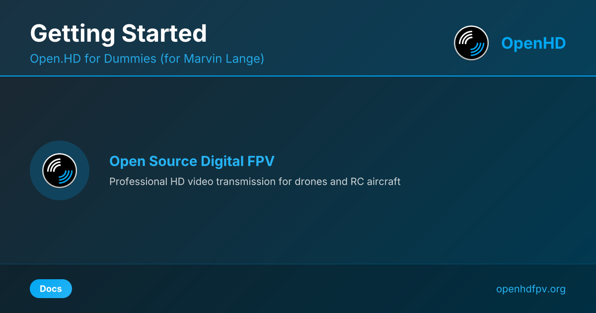 Getting Started | OpenHD